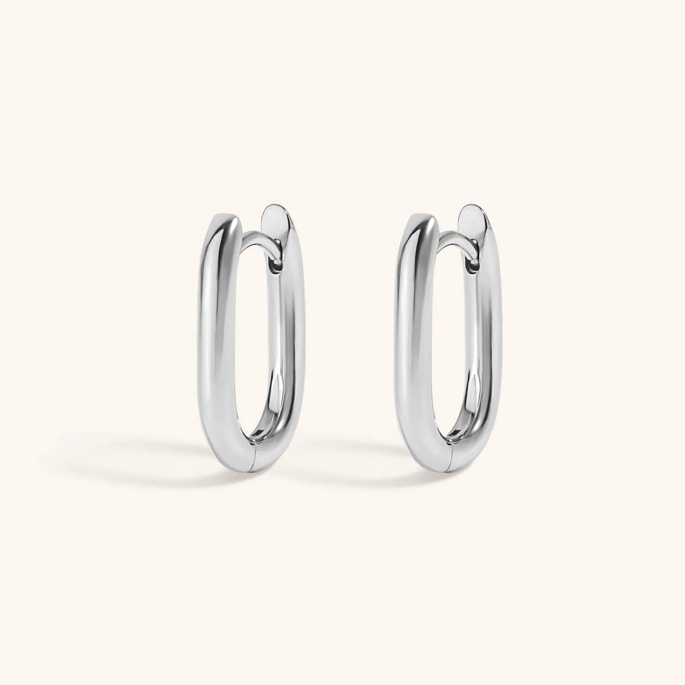 Baby Halo Oval Hoop Earrings in Titanium - Image 4