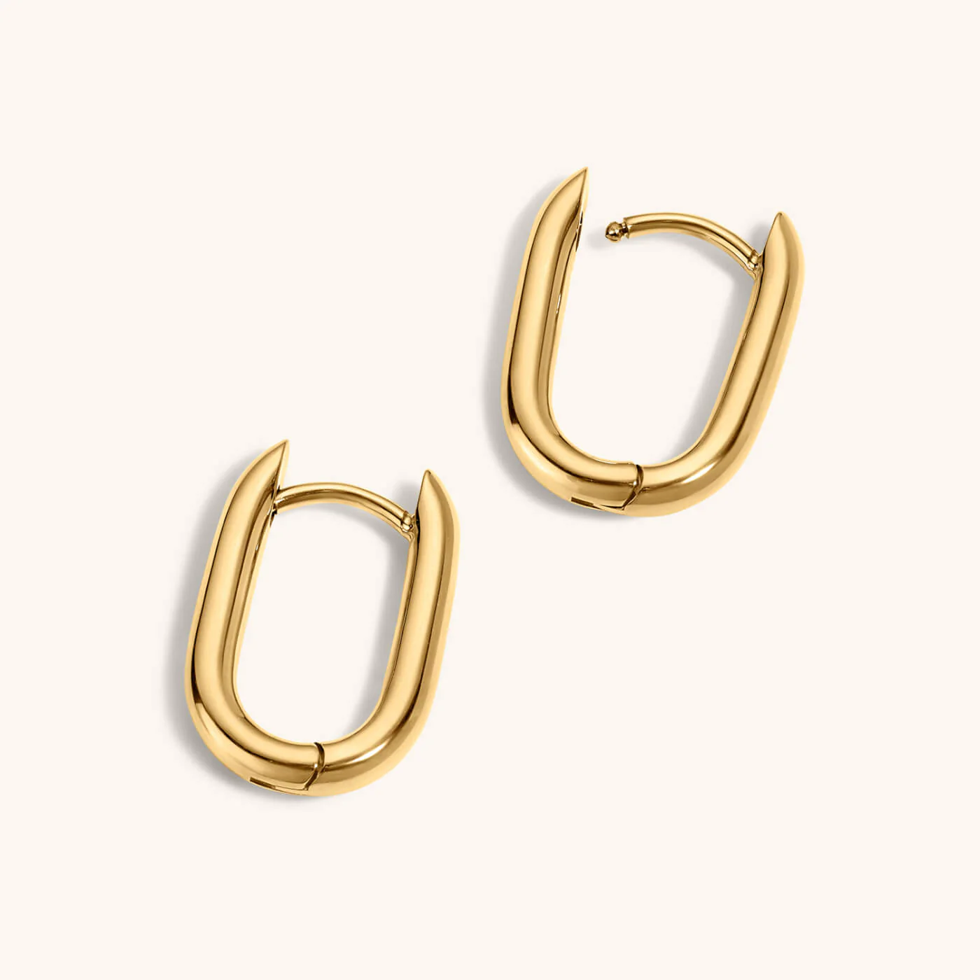 Baby Halo Oval Hoop Earrings in Titanium - Image 6