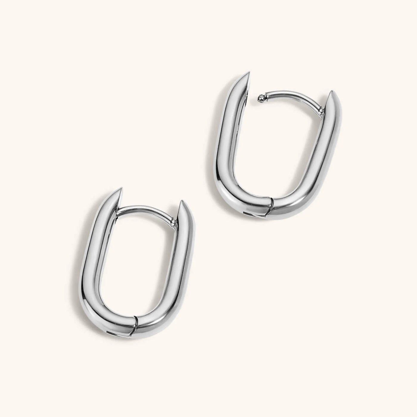 Baby Halo Oval Hoop Earrings in Titanium - Image 7