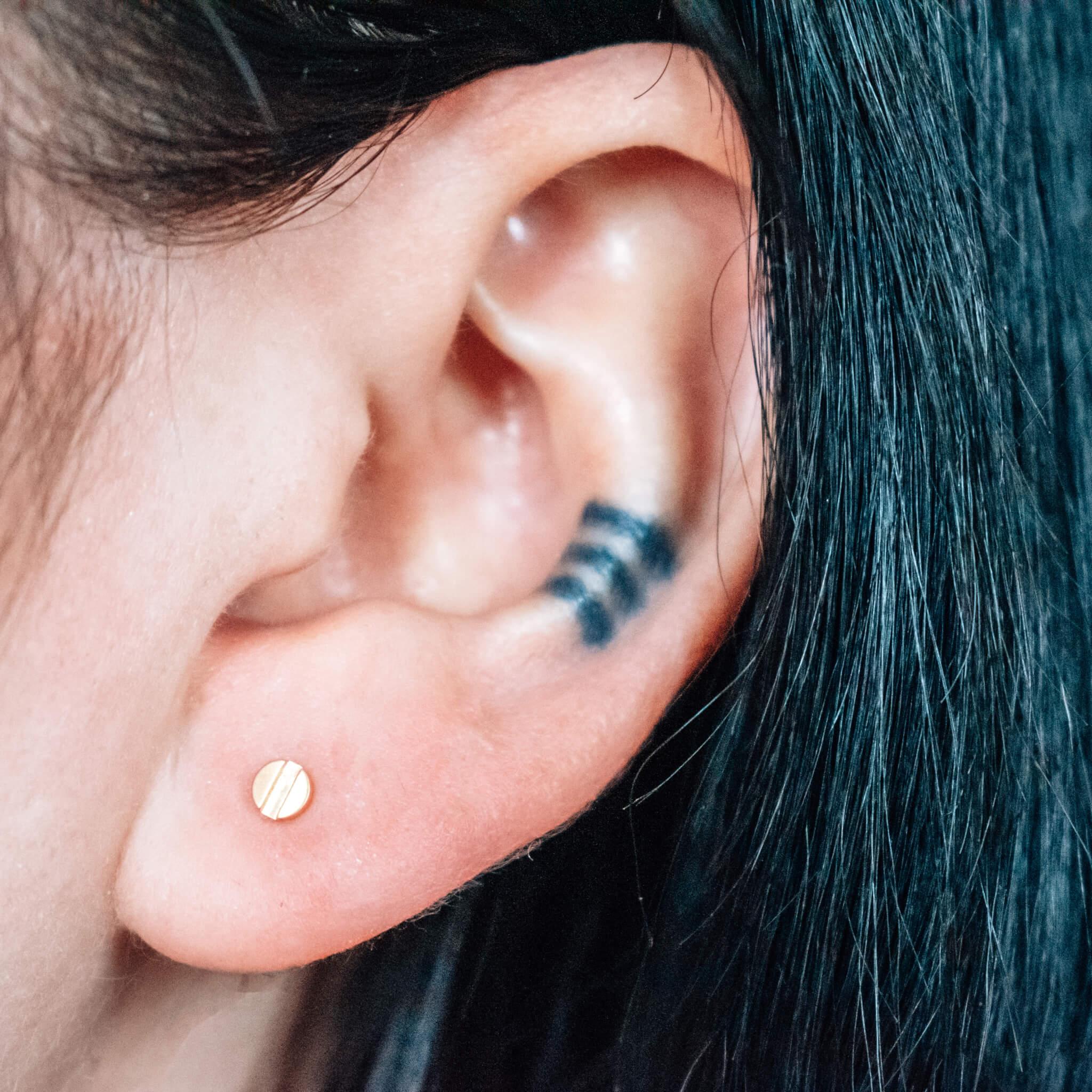 Bolt Push Pin Flat Back Earring - Image 2