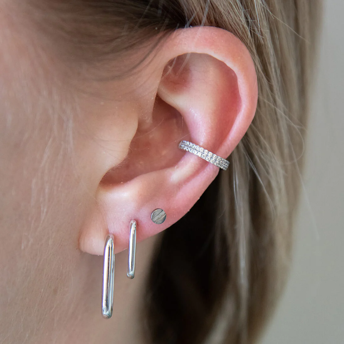 Bolt Push Pin Flat Back Earring - Image 3
