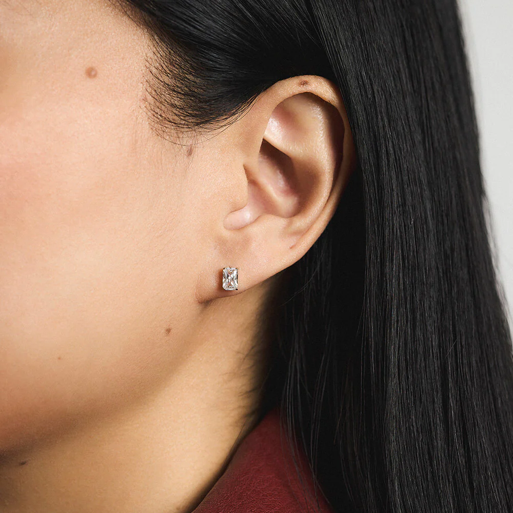 Celestial Crystal Emerald Cut Nap Earrings - Image 2