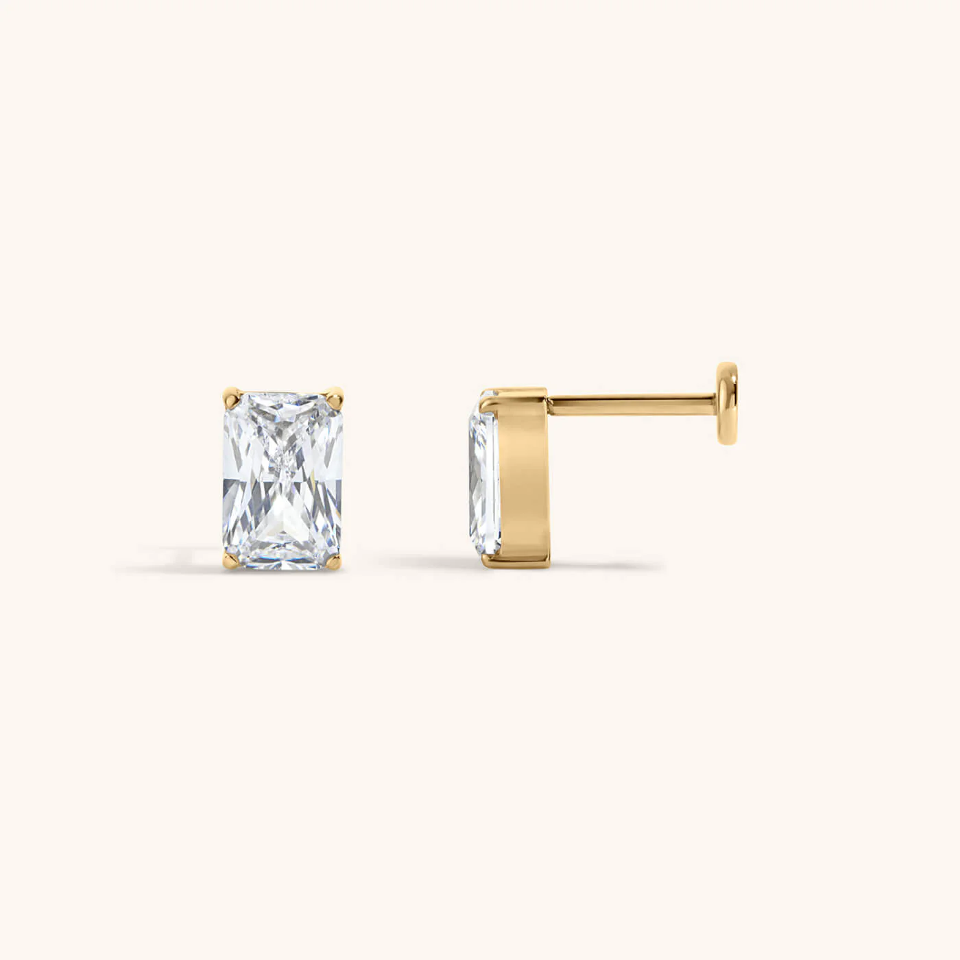 Celestial Crystal Emerald Cut Nap Earrings - Image 5