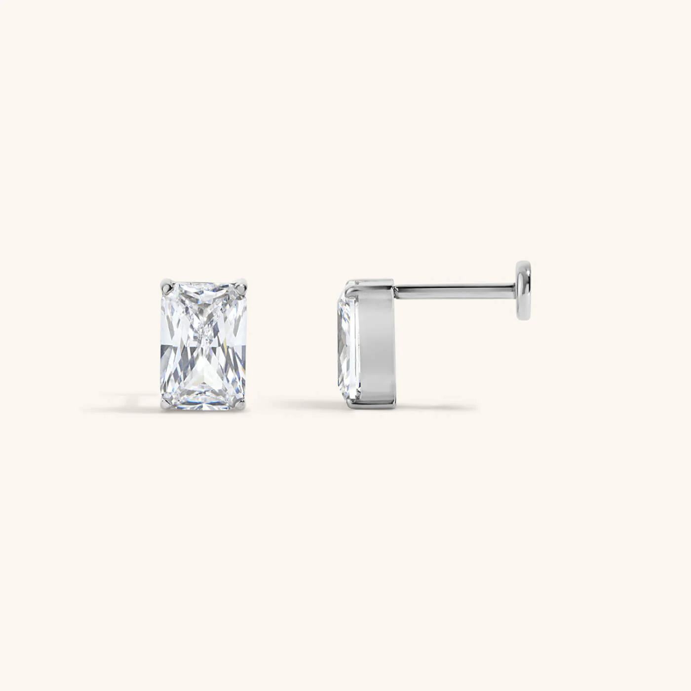 Celestial Crystal Emerald Cut Nap Earrings - Image 6
