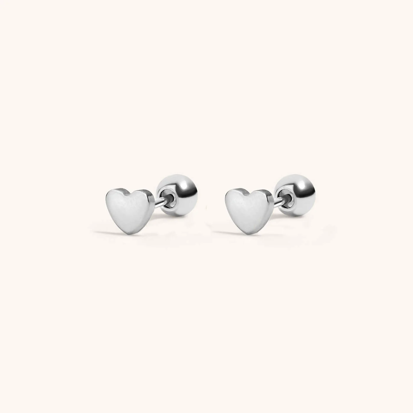 Classic Heart Studs in Titanium - Image 4