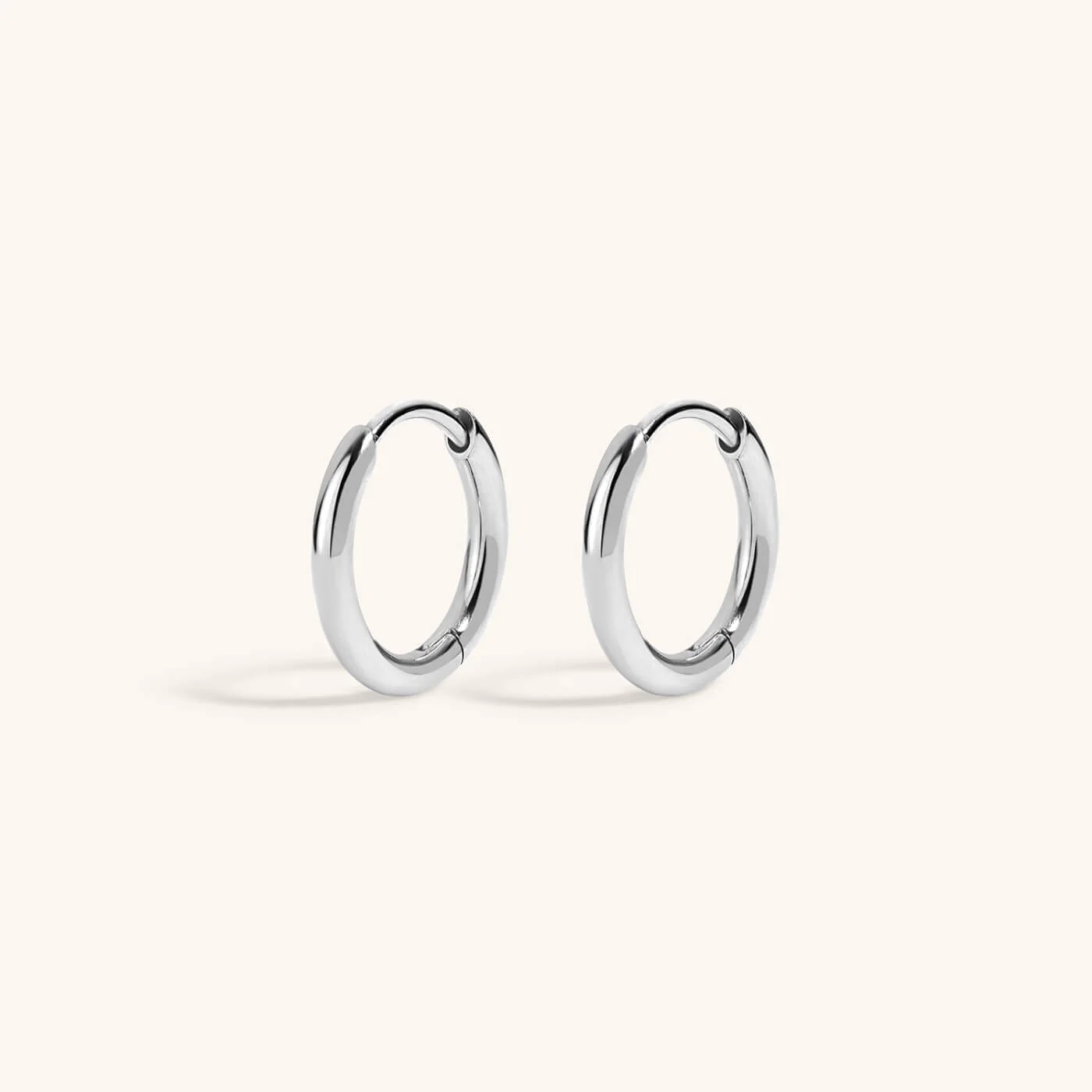 Classic Huggie Hoops in Titanium - Image 4