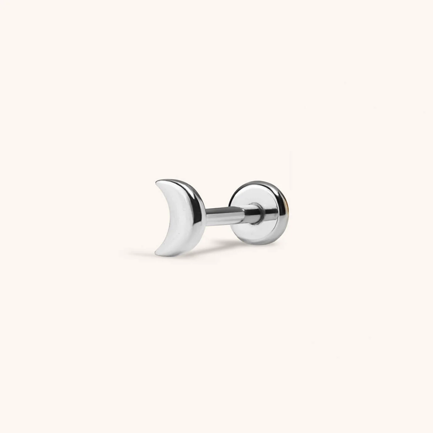 Classic Moon Push Pin Flat Back Earring - Image 4