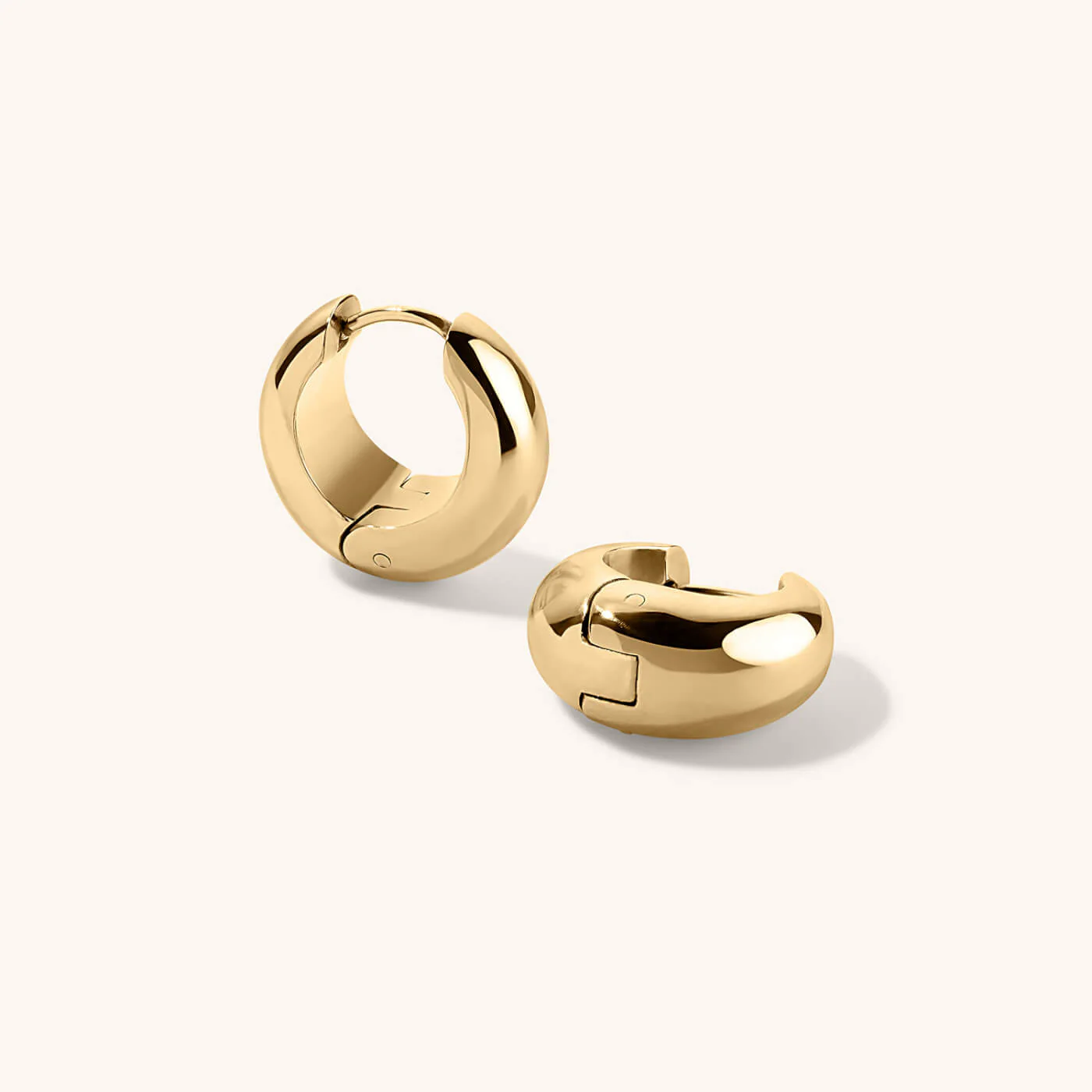 Dewdrop Huggie Hoops in Titanium - Image 4
