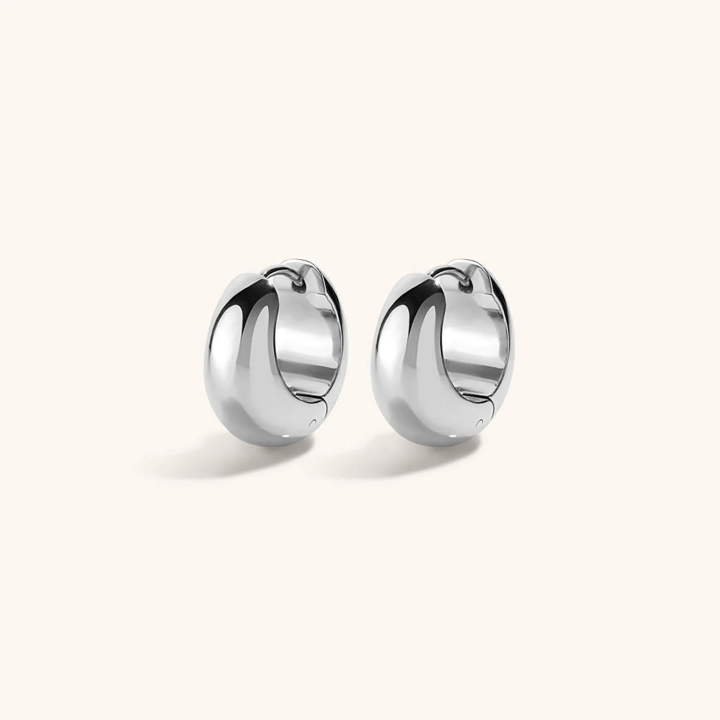Dewdrop Huggie Hoops in Titanium - Image 5
