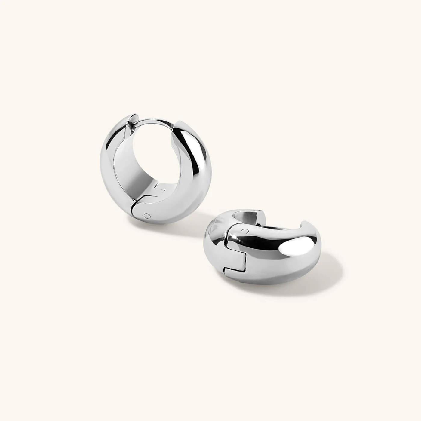 Dewdrop Huggie Hoops in Titanium - Image 6