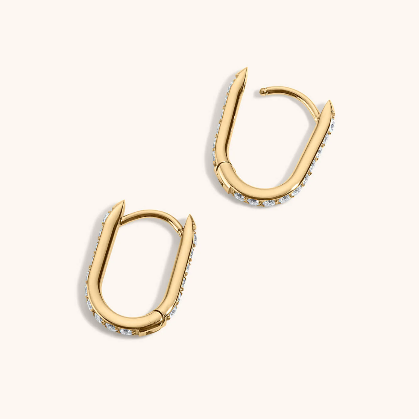 Eternity Baby Halo Oval Hoops in Titanium - Image 3