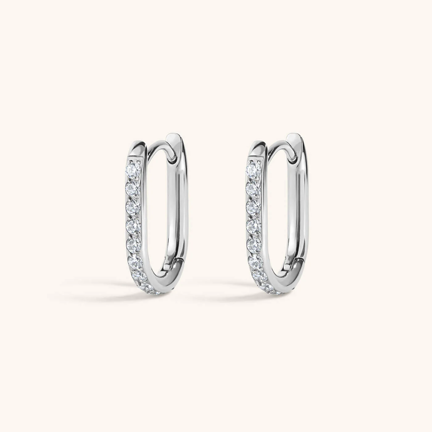 Eternity Baby Halo Oval Hoops in Titanium - Image 4