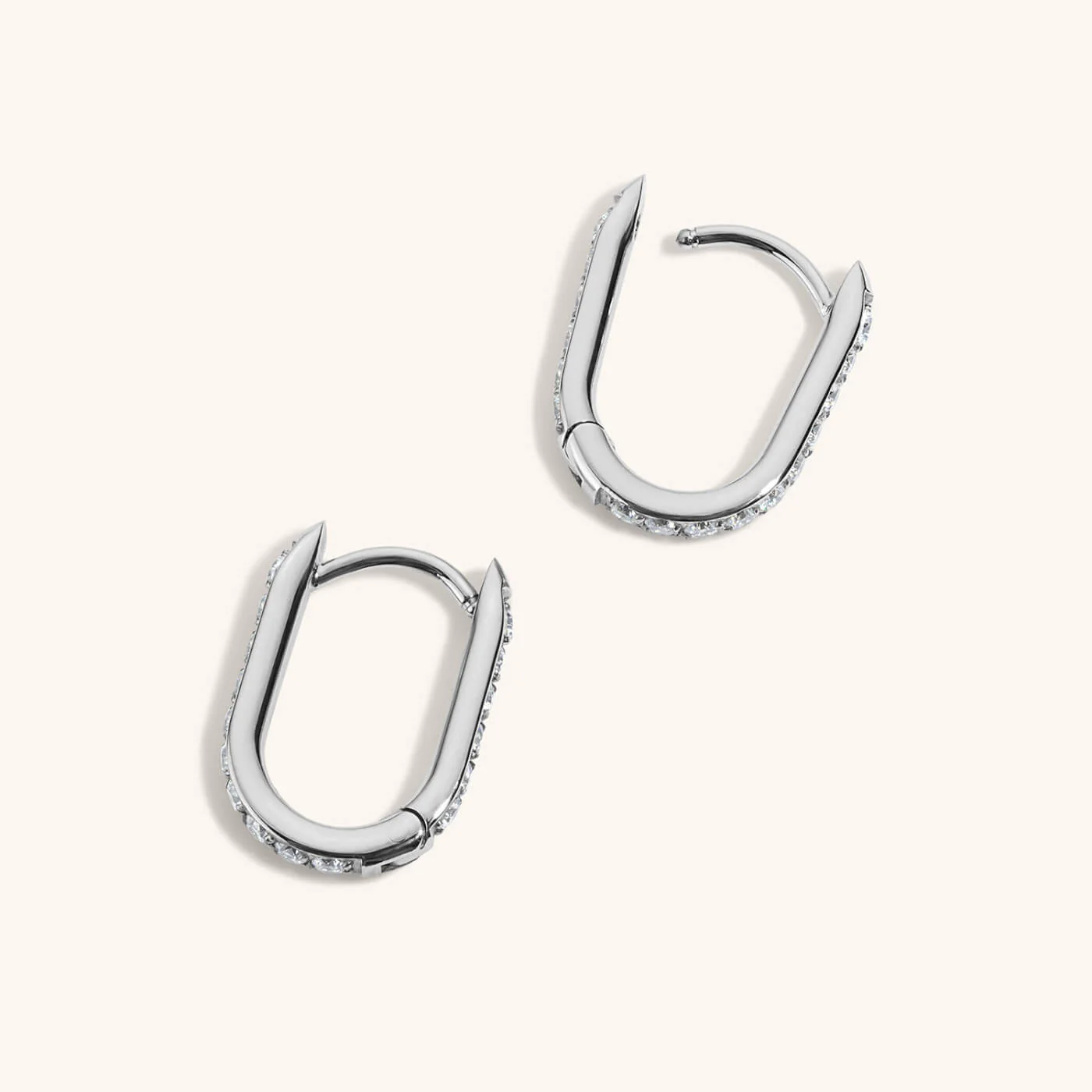 Eternity Baby Halo Oval Hoops in Titanium - Image 6