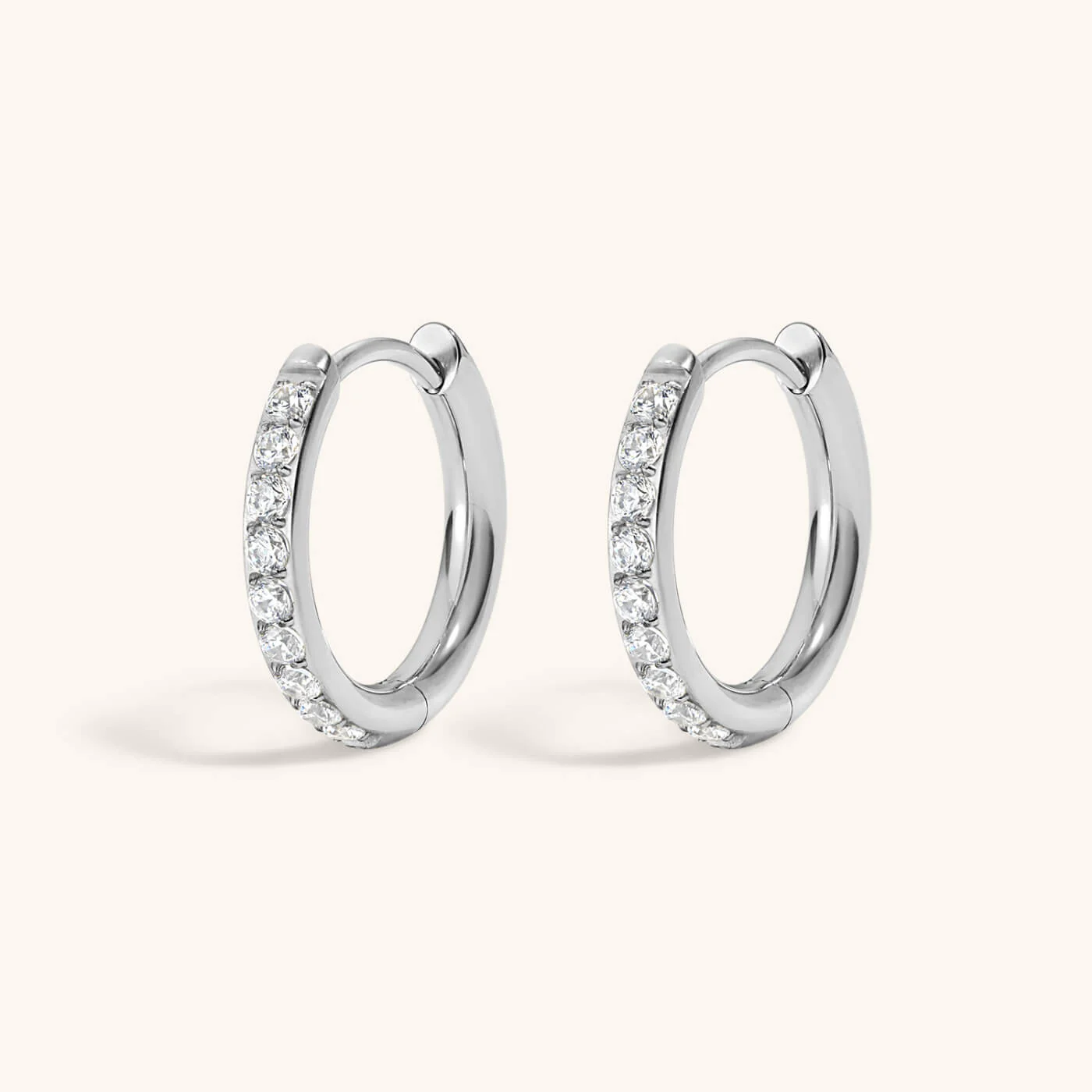 Eternity Hoop Earrings in Titanium - Image 4