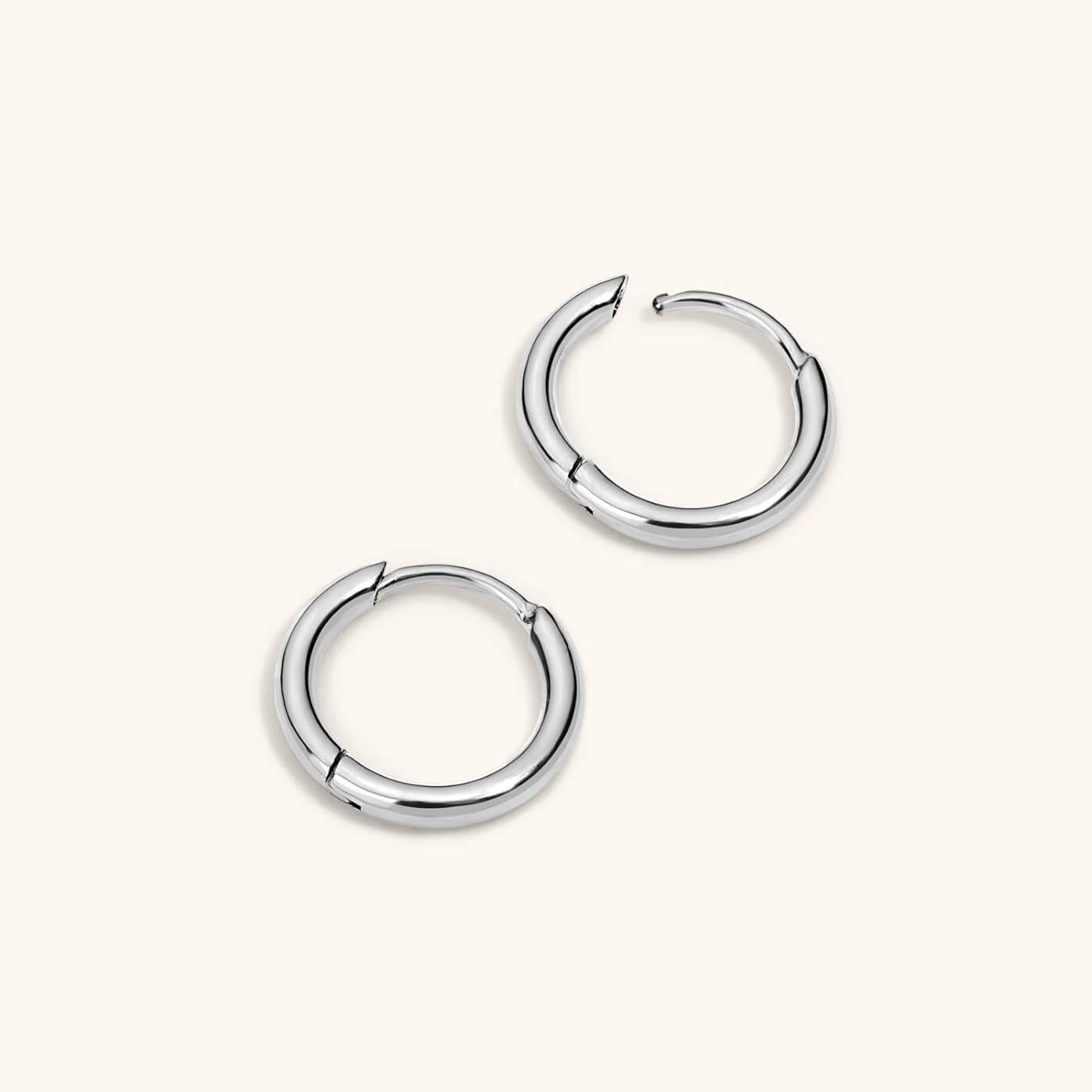 Classic Huggie Hoops in Titanium - Image 5