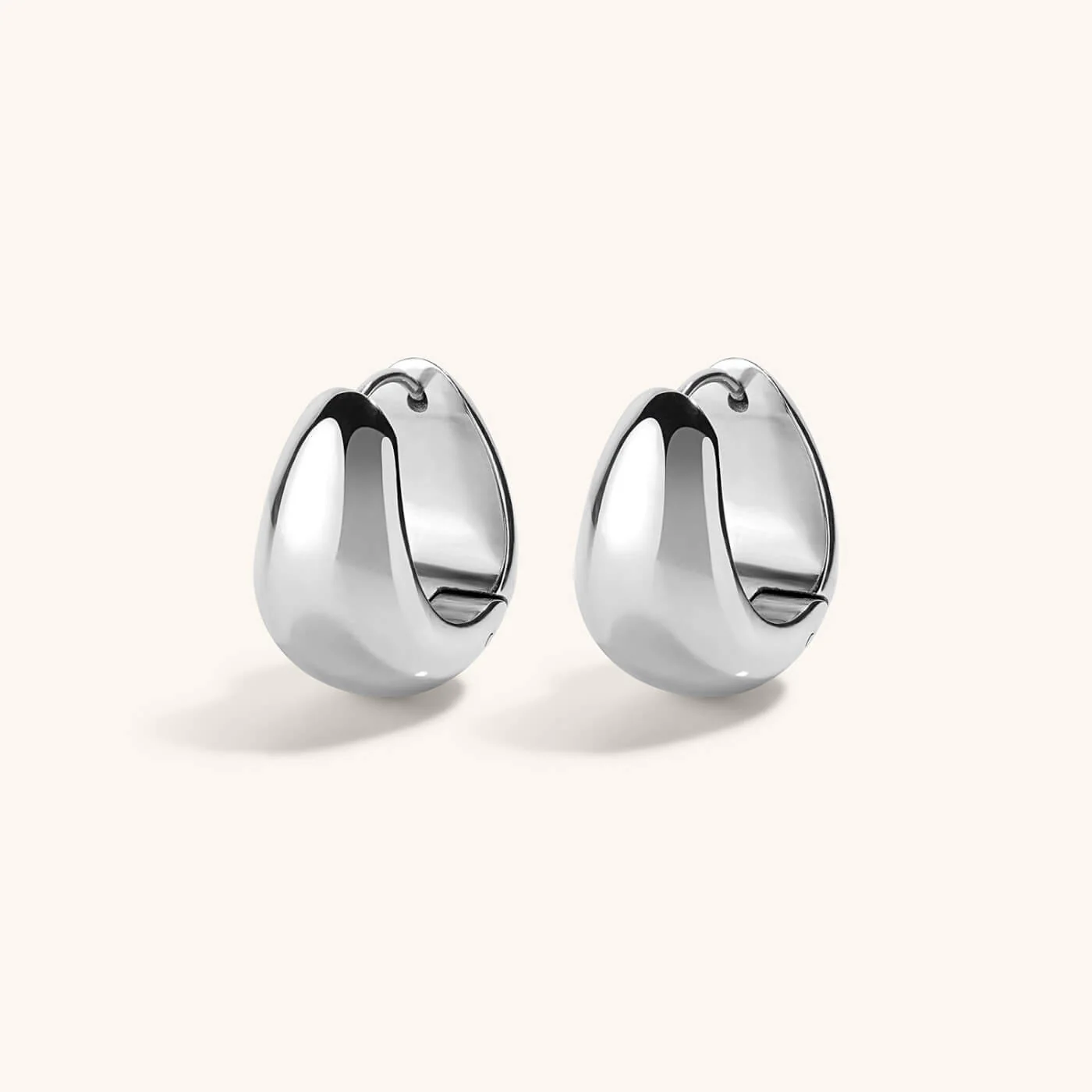 Mini Dewdrop Hoops in Titanium - Image 4