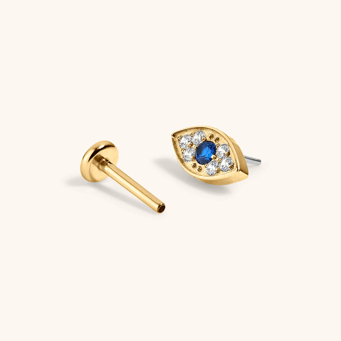 Evil Eye Push Pin Flat Back Earring - Image 4