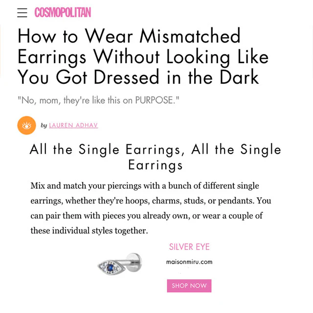 Evil Eye Threaded Flat Back Earring - Image 8