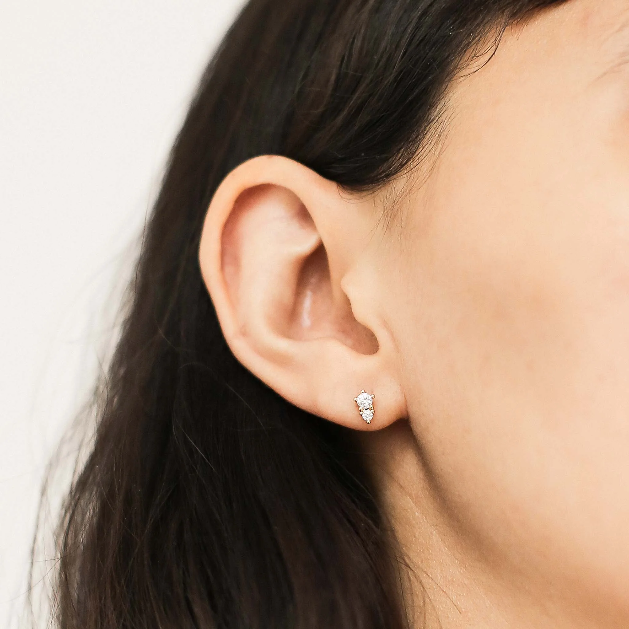 Gaia Crystal Studs in 14k Gold - Image 3
