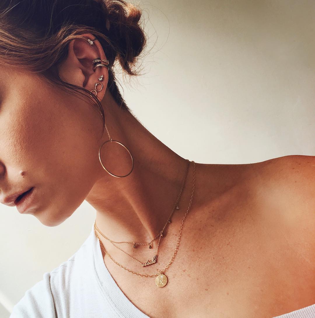 Gaia Crystal Studs in 14k Gold - Image 4
