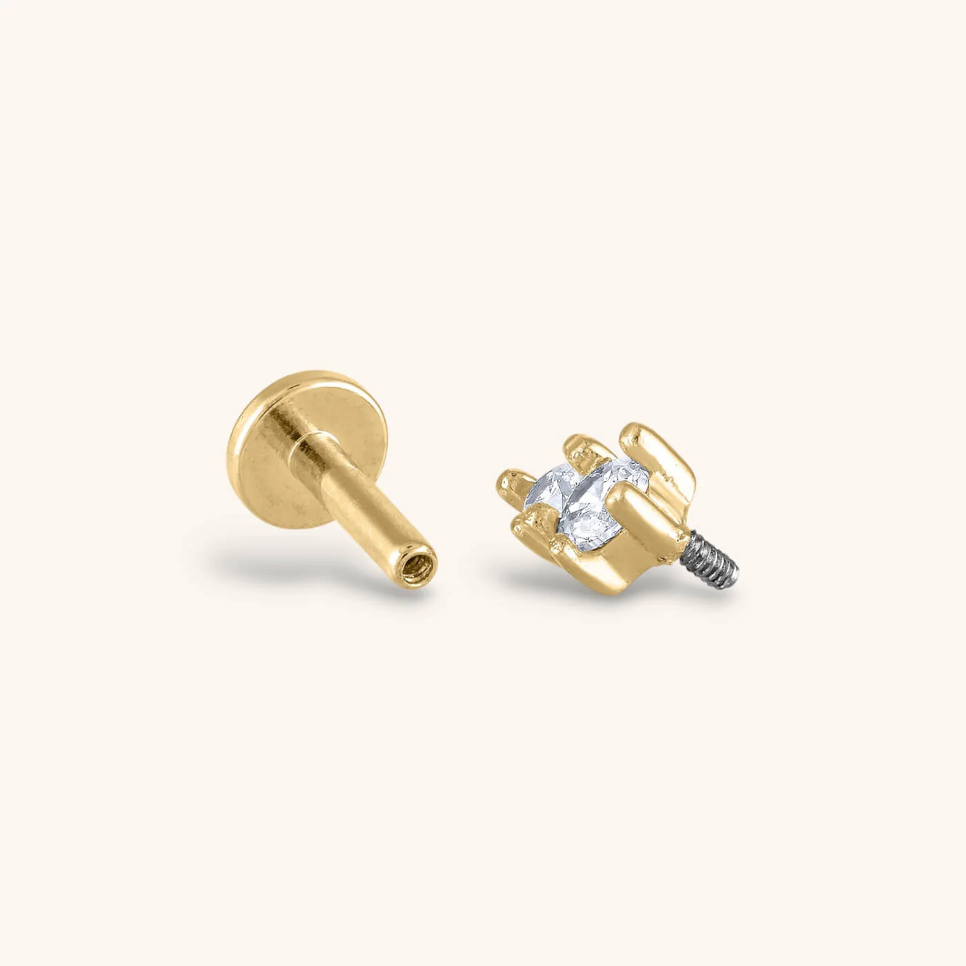 Gaia Threaded Flat Back Earring - Image 5