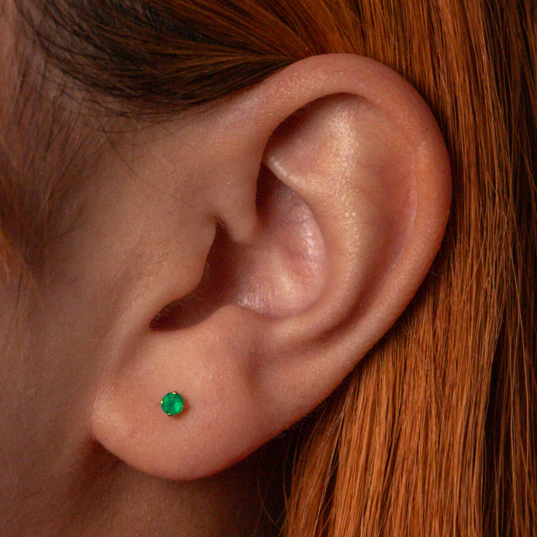 Green Chalcedony Nap Earrings - Image 3