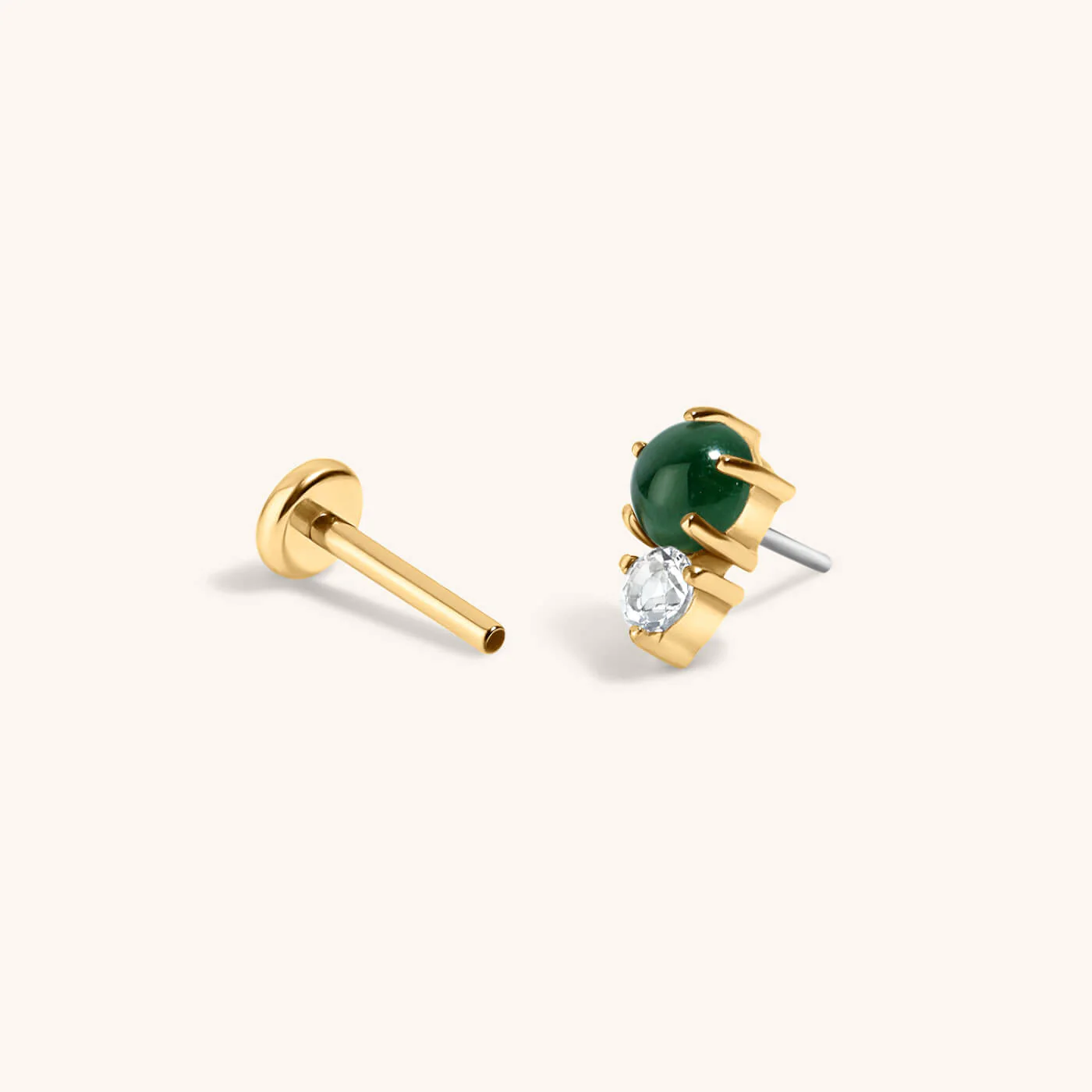 Jade and White Topaz Nap Earrings - Image 3