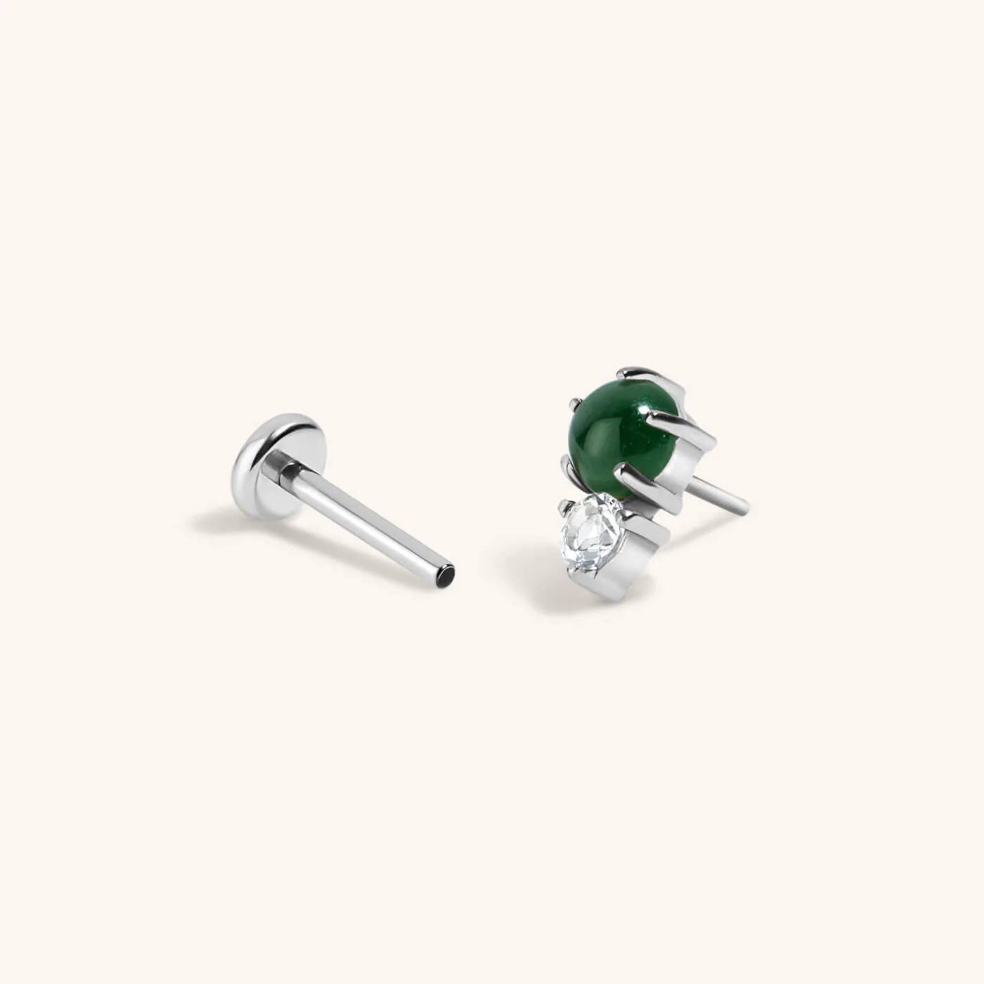 Jade and White Topaz Nap Earrings - Image 6