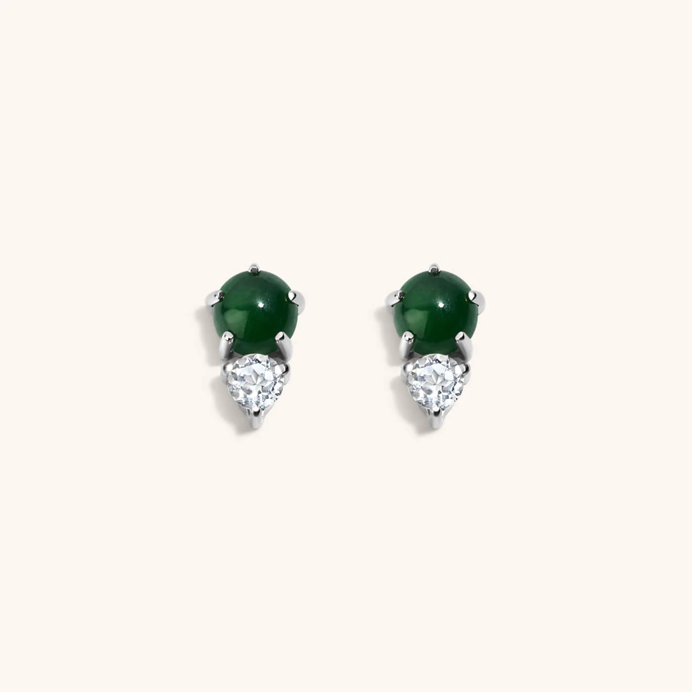 Jade and White Topaz Nap Earrings - Image 7