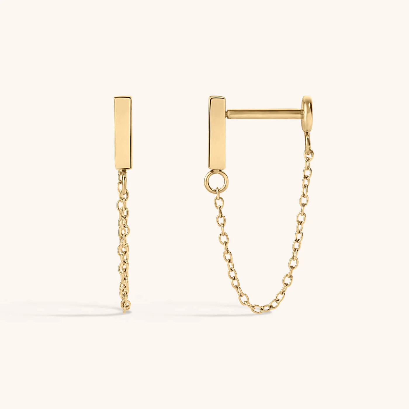 Little Bar Chain Nap Earrings - Image 3