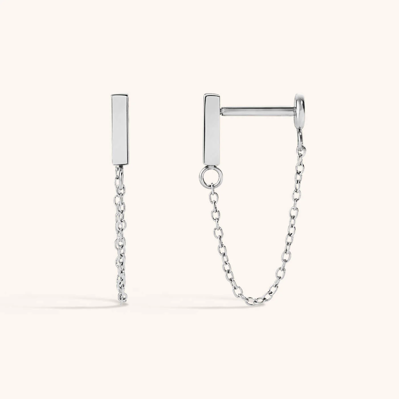 Little Bar Chain Nap Earrings - Image 5