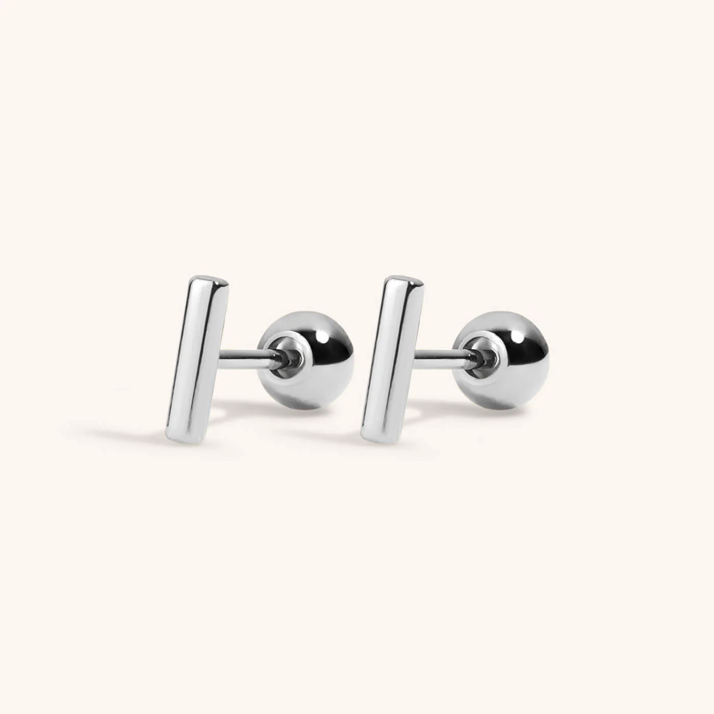 Little Bar Studs in Titanium - Image 5