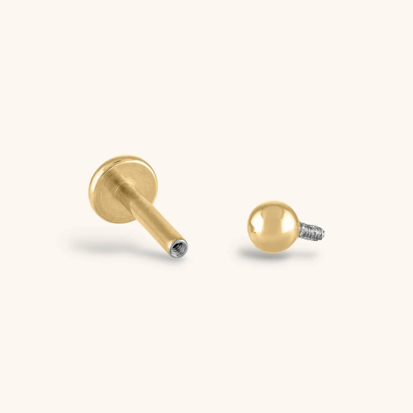 Little Sphere Threaded Flat Back Earring - Image 4