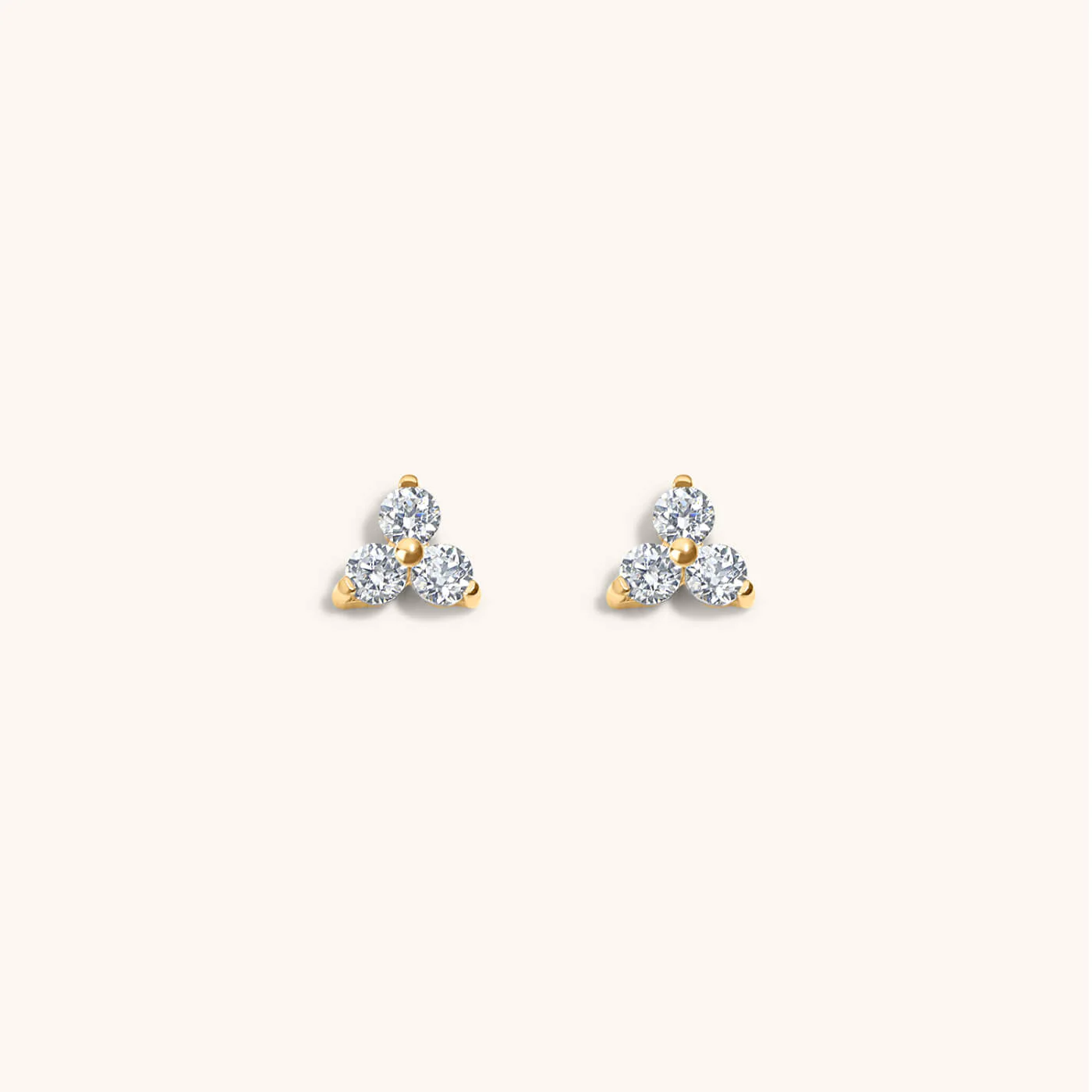 Mini Crystal Trinity Studs in Titanium - Image 5