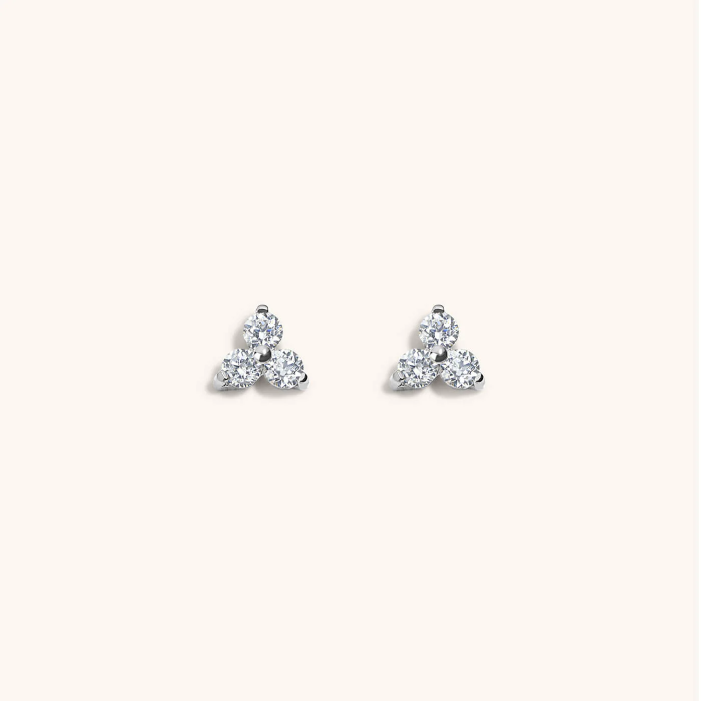 Mini Crystal Trinity Studs in Titanium - Image 6