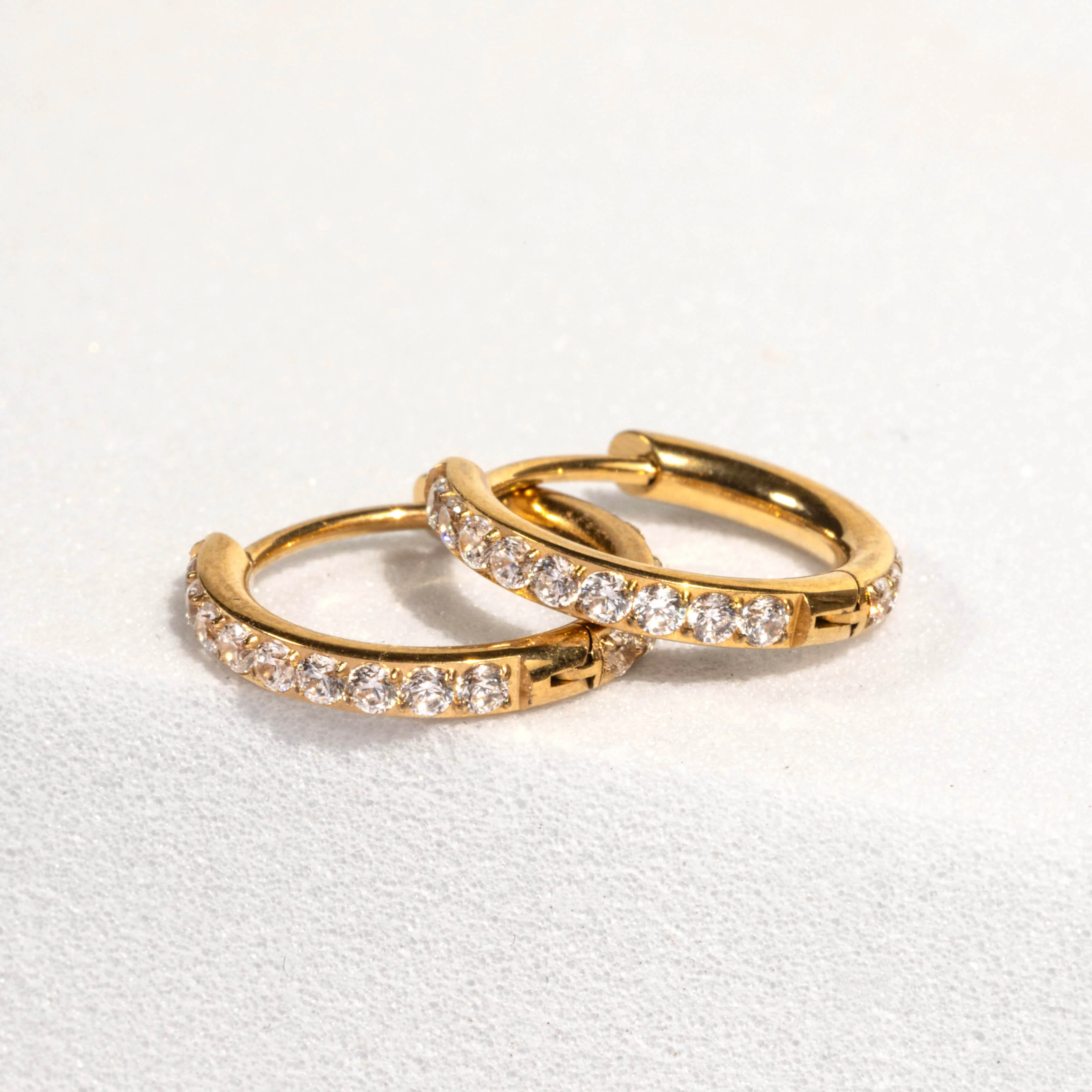 Mini Eternity Hoop Earrings in Titanium - Image 4