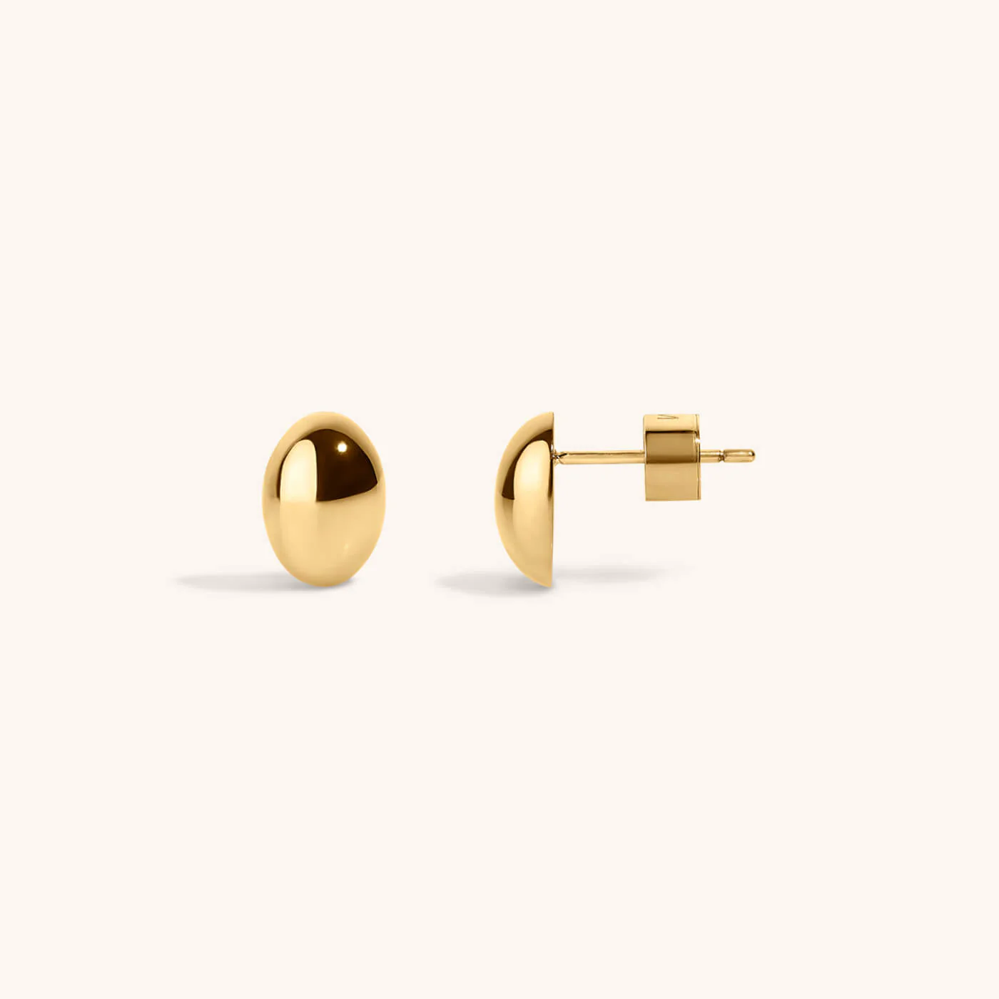 Mini Oval Studs in Titanium - Image 4