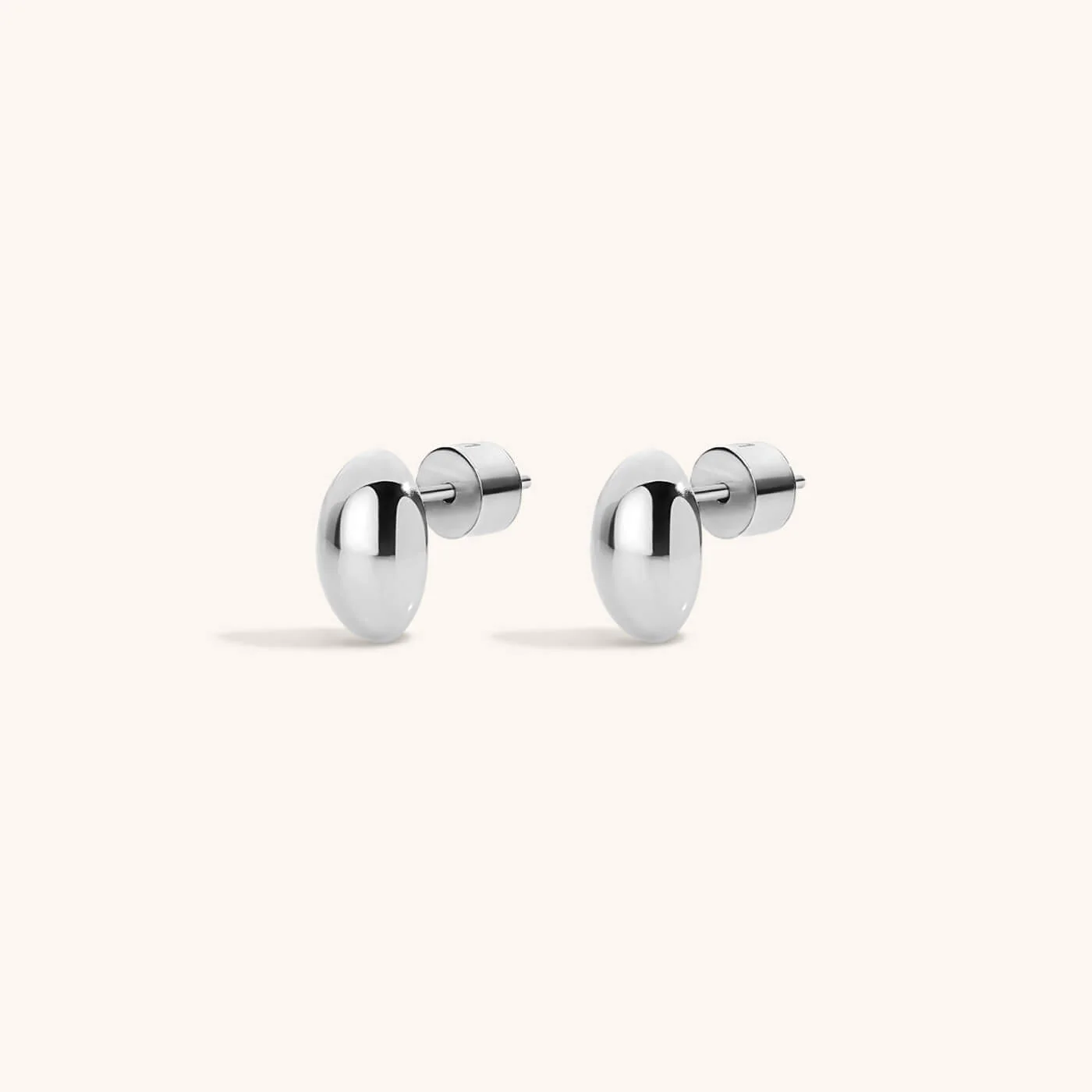 Mini Oval Studs in Titanium - Image 6