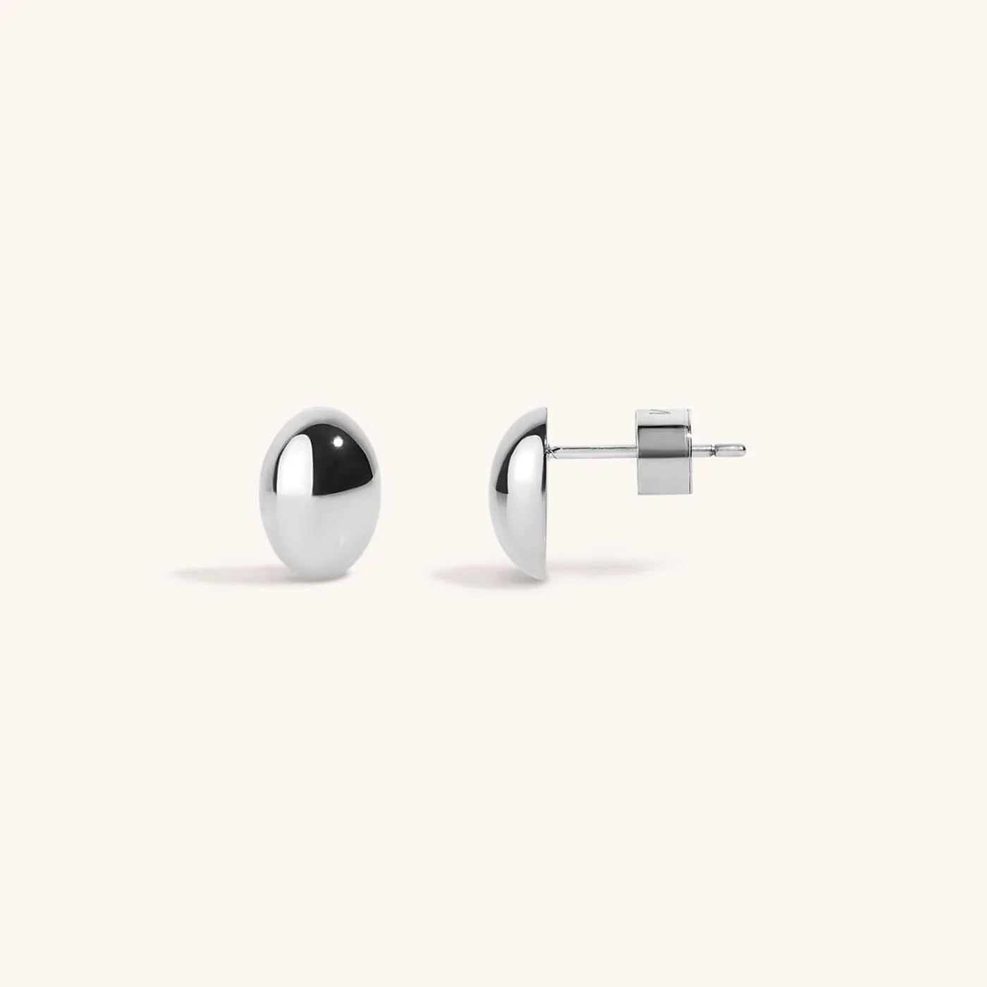 Mini Oval Studs in Titanium - Image 7