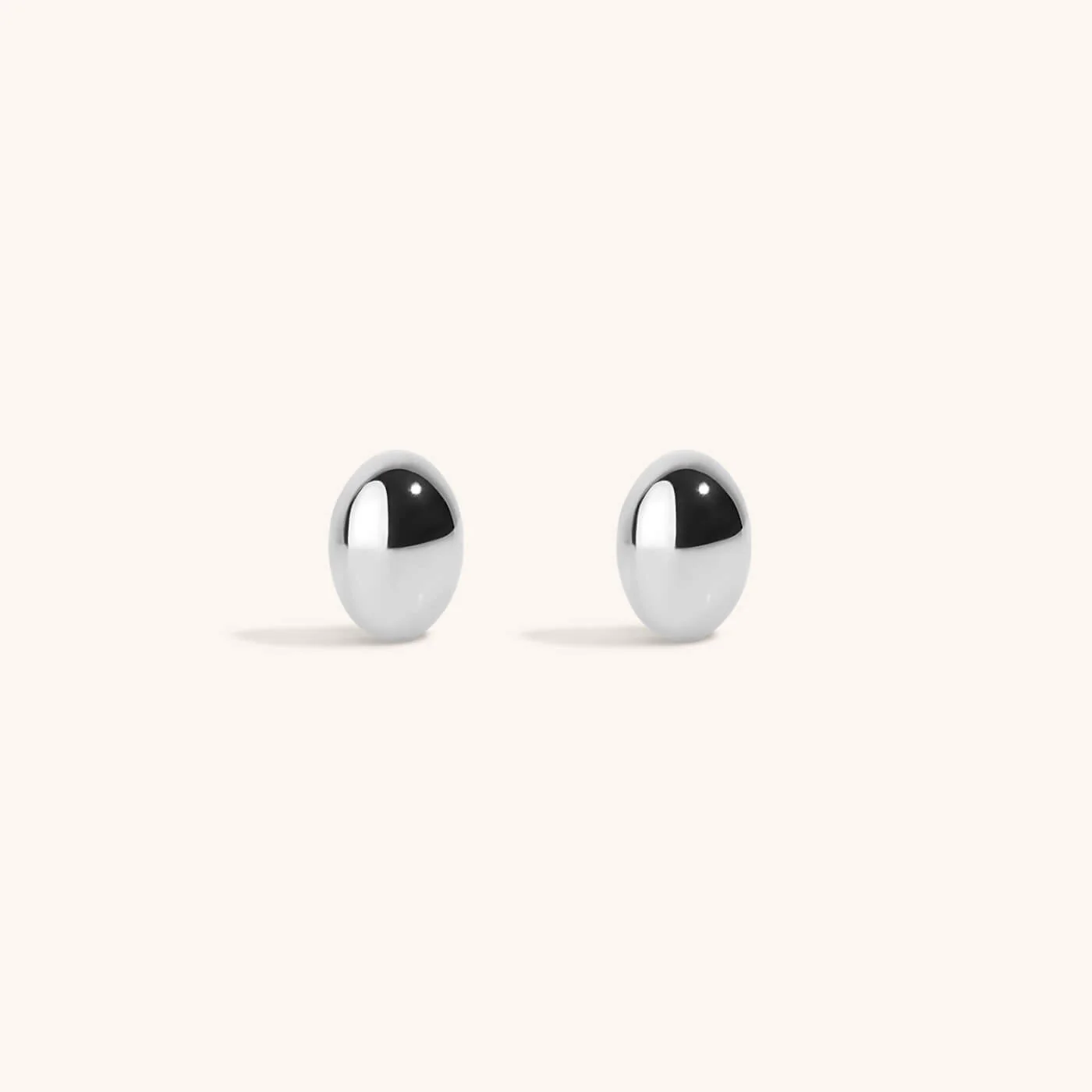 Mini Oval Studs in Titanium - Image 8