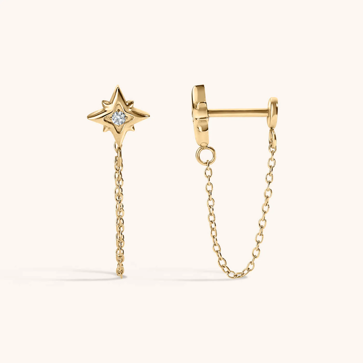 North Star Chain Nap Earrings - Image 4