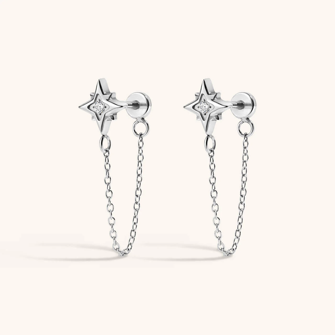 North Star Chain Nap Earrings - Image 5