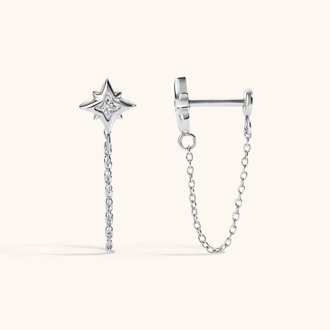 North Star Chain Nap Earrings - Image 6