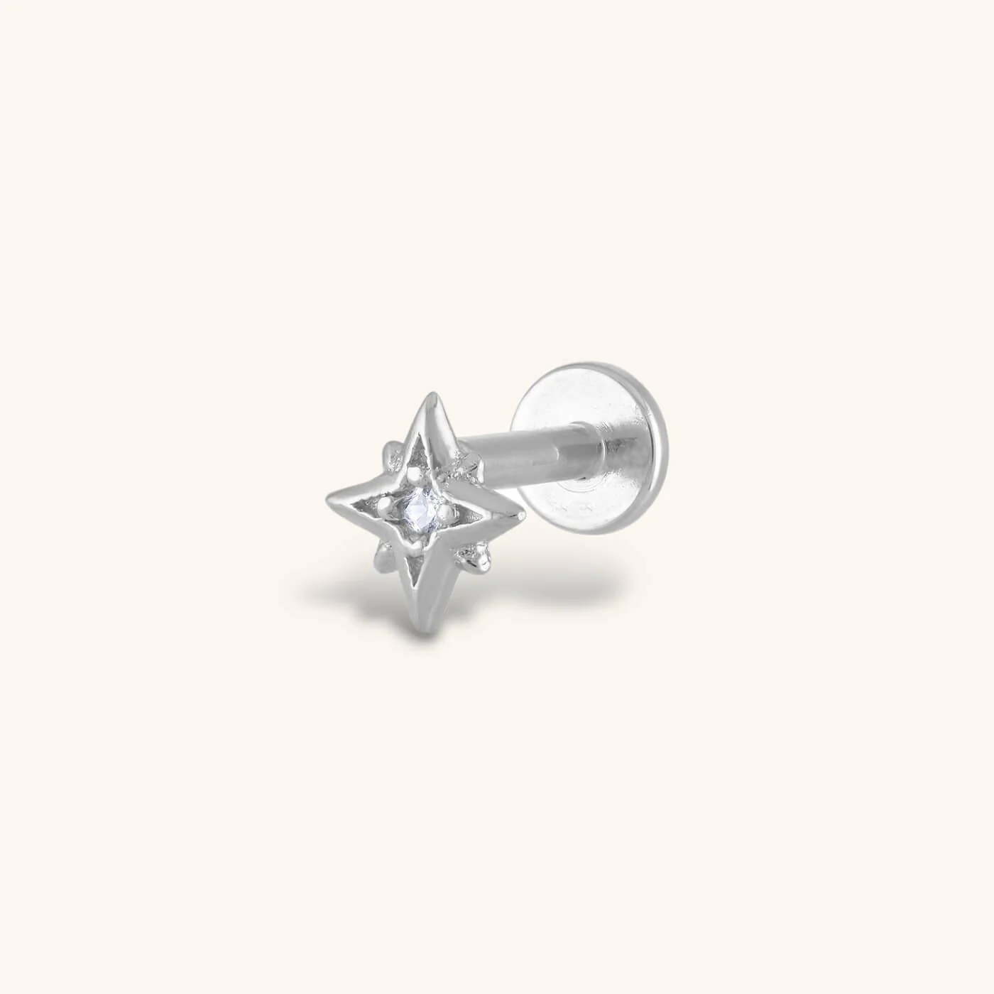 North Star Threaded Flat Back Earring - Image 5