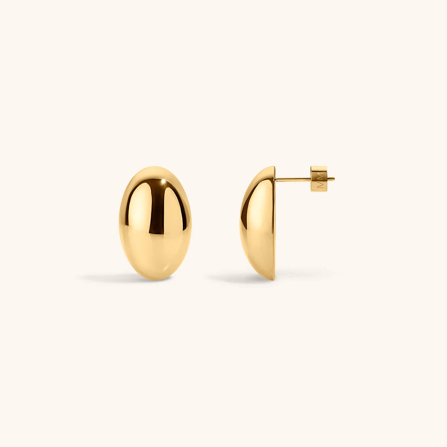 Oval Studs in Titanium - Image 4