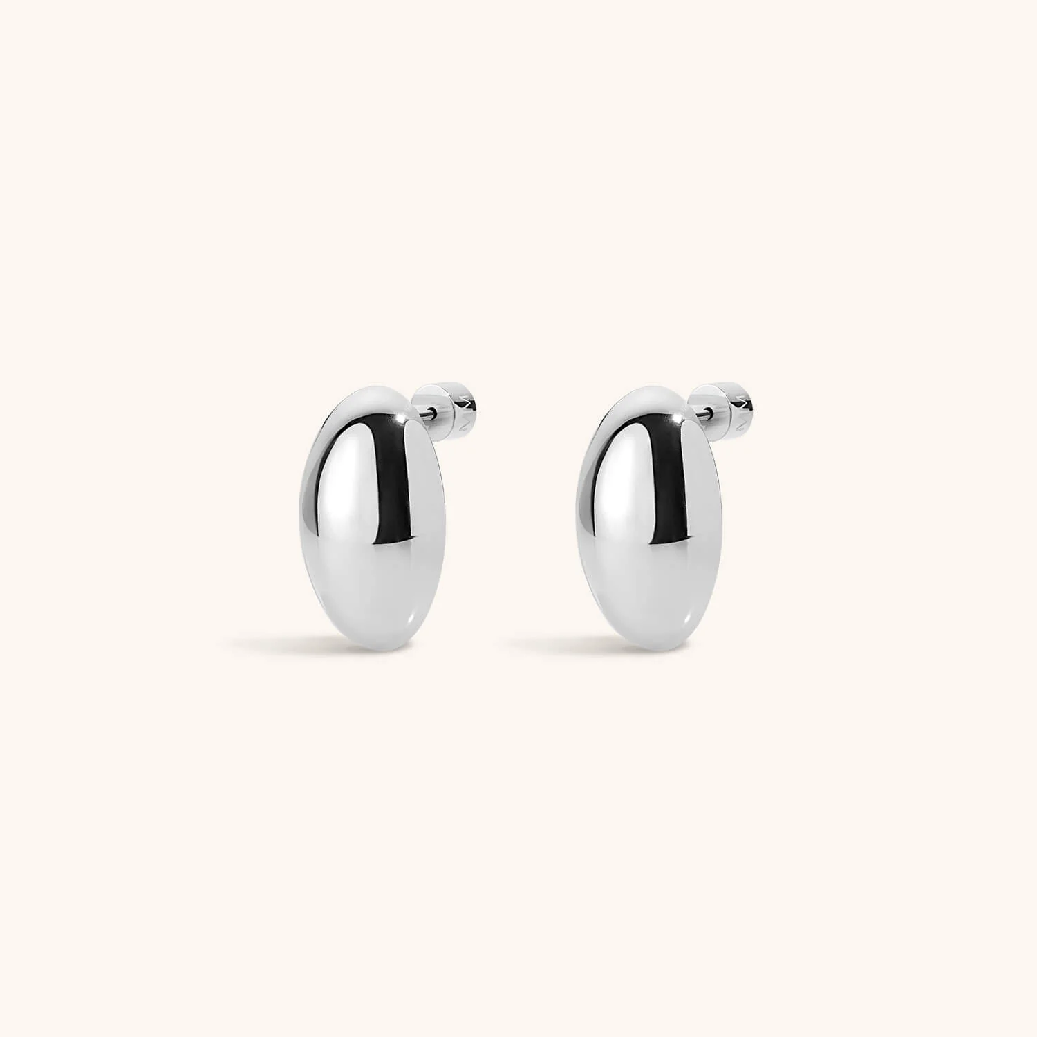 Oval Studs in Titanium - Image 7