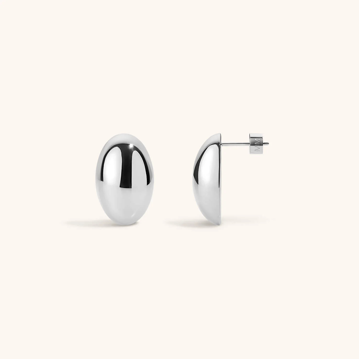 Oval Studs in Titanium - Image 8