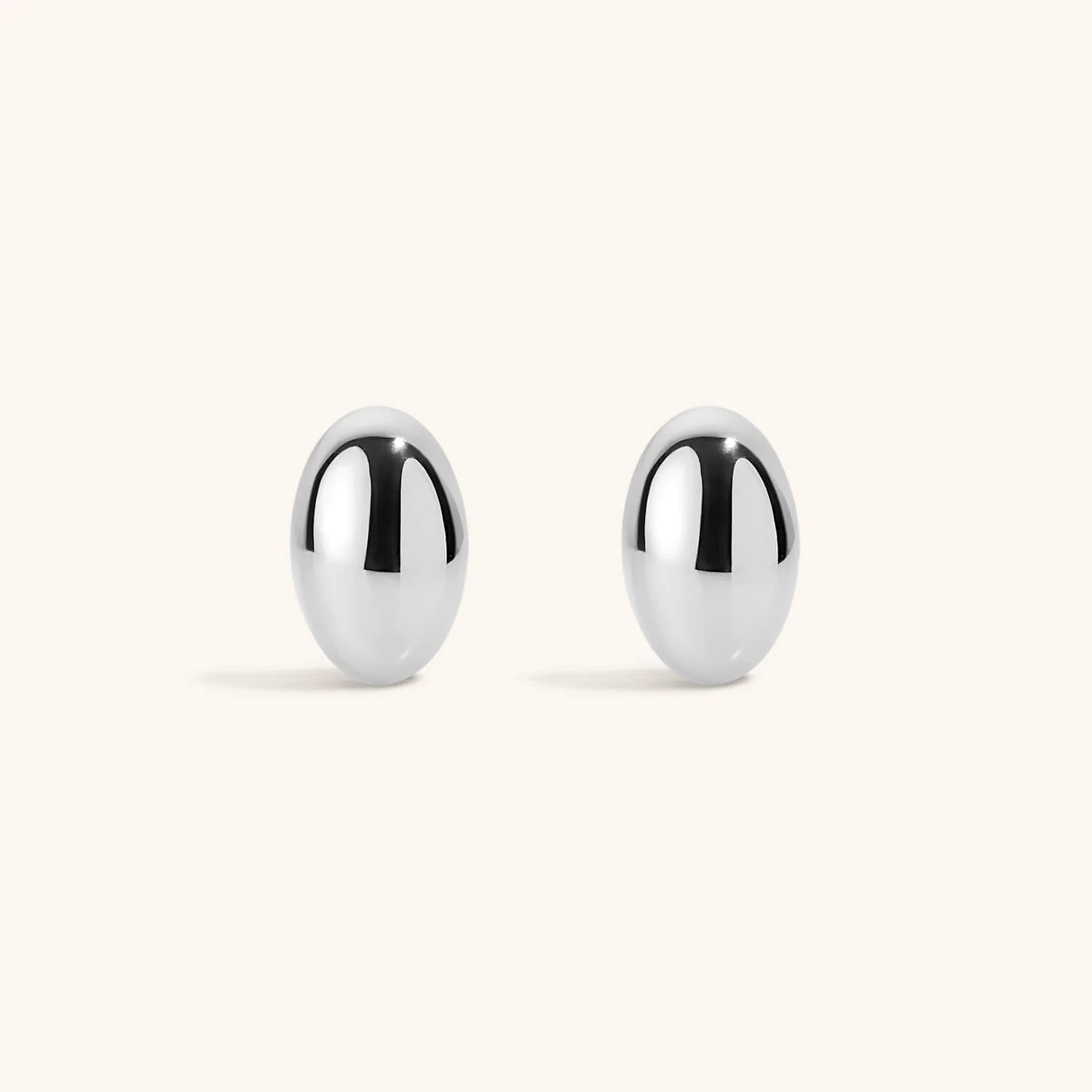 Oval Studs in Titanium - Image 9