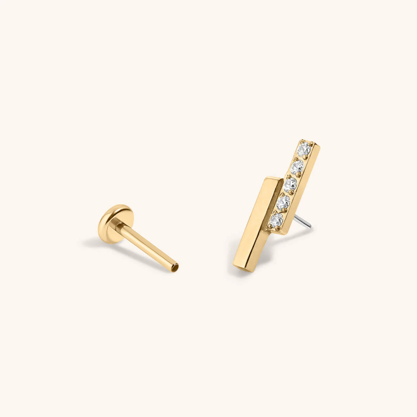 Pave Lightning Bar Nap Earrings - Image 3