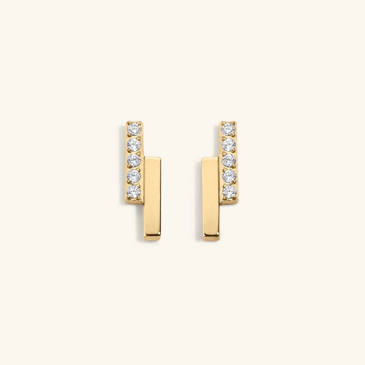 Pave Lightning Bar Nap Earrings - Image 4